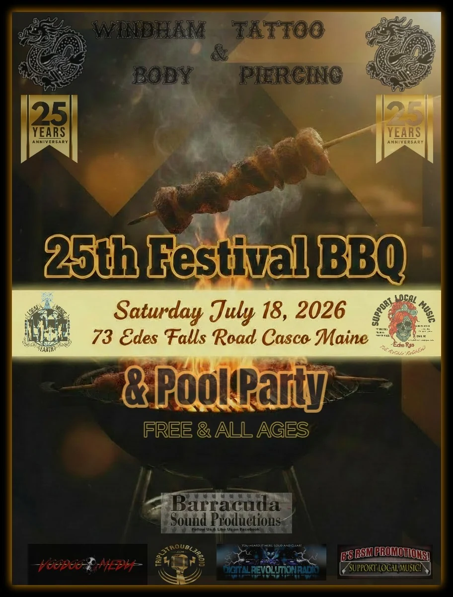 Windham Tattoo 25th Anniversary Festival BBQ and Pool Party poster